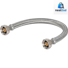 16 Inch Steel-Flex Faucet Connector, Braided Stainless Steel Supply Line with...