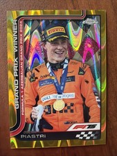 Oscar Piastri 2025 Topps Chrome Formula 1 F1 Gold Raywave /50 GP Winner