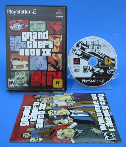 Grand Theft Auto 3 (PS2, 2001) 🔥 Case & Disk Rated G, Manual, TESTED
