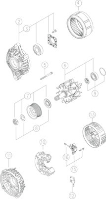 MAHLE MG 353 Generator für DEUTZ-FAHR,LAMBORGHINI,SAME