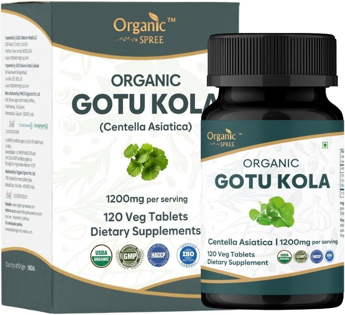 293) ORGANIC SPREE Gotu Kola 120 Tablets Centella Asiatica Mandukaparni RRP £25