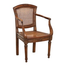 Fauteuil Ancien Style Néoclassique Noyer Hêtre France XVIIIe Siècle Original