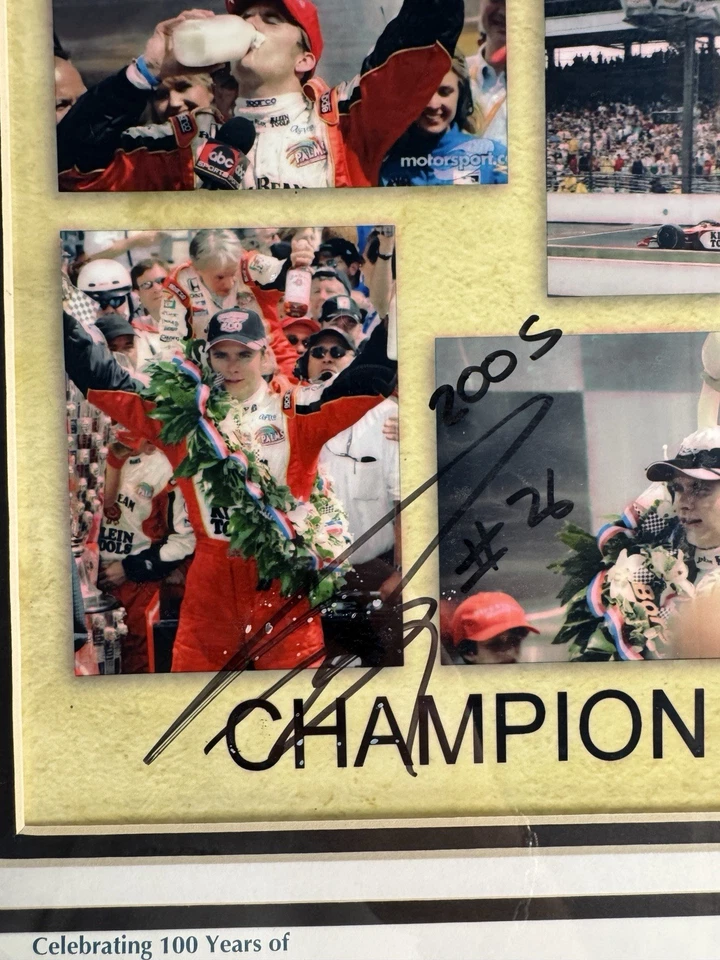 *VERY RARE* 1/1 CUSTOM FRAMED DAN WHELDON SIGNED 2005 INDY 500 WINNER PHOTO 8x10 - Image 3 of 4