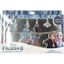 Frozen 2 Girls Add A Charm Bracelet Box Set with 1 Bracelet and 5 Charms silver