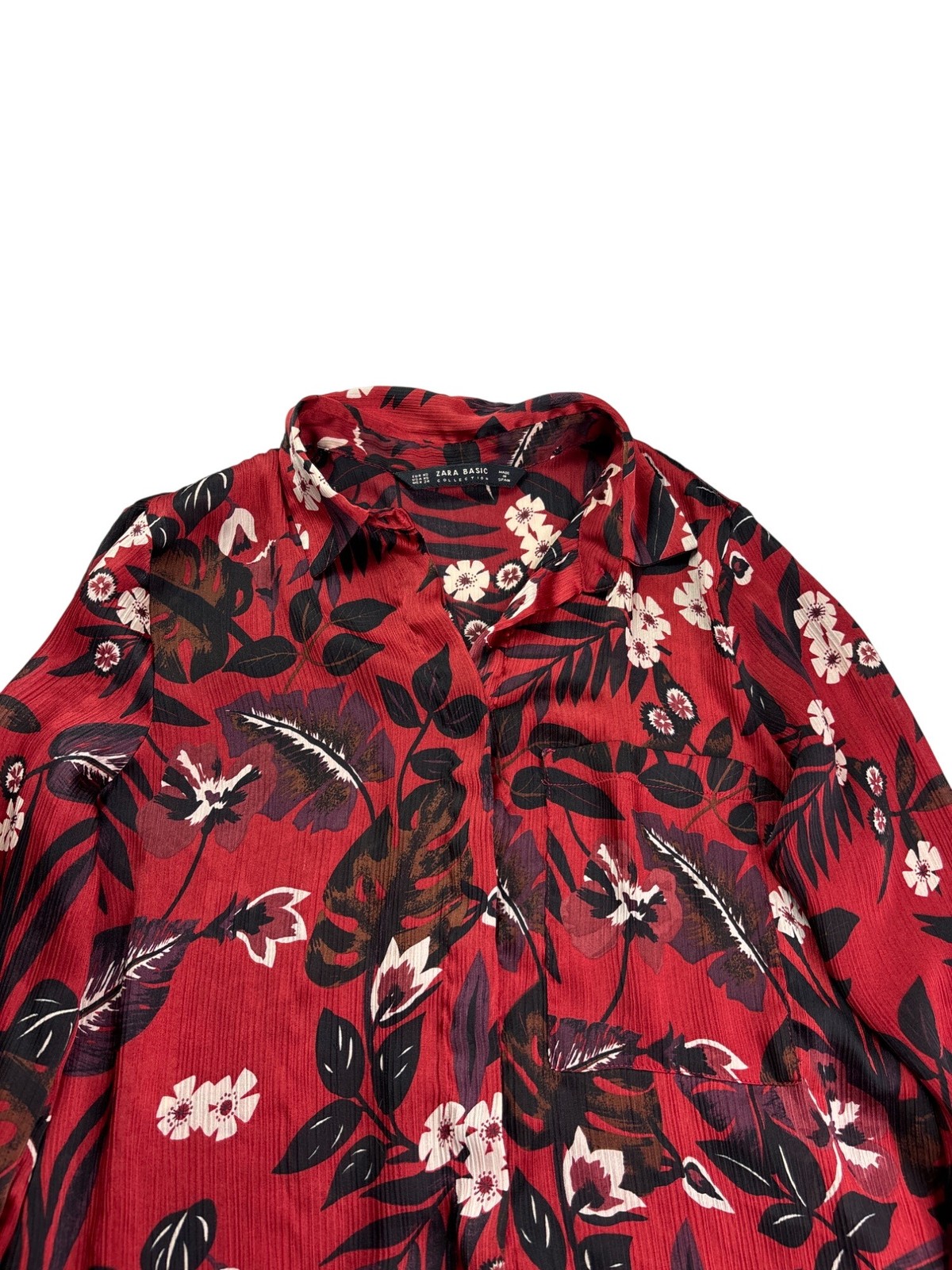 Zara Basic Collection Womens Floral Button Front … - image 2