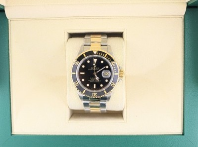 1986 Rolex Submariner 16803 Black Dial TT 18kt Oyster No Papers 40mm