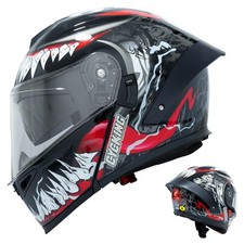 Modular Motorcycle Helmet, Flip Up Full Face Helmet with Dual Visor  Smoked ...