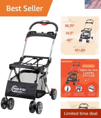 Compact Snap N Go EX Infant Car Seat Carrier Stroller with Storage & Cup Holders