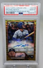 2023 Topps Chrome Update Series Michael Busch Gold Wave Refractor Auto #/50 RC