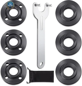 7PCS Grinder d'angle Nut Blange Clé, Noir Premium, Argent