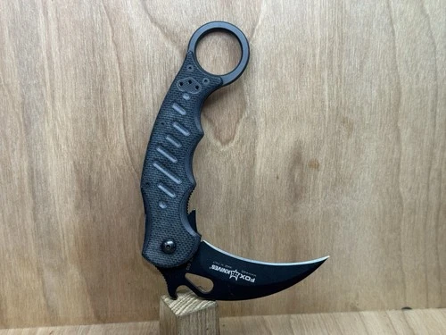 FOX KNIVES 479 Karambit Linerlock Black G10 Italy N690Co Emerson Wave EXCELLENT!