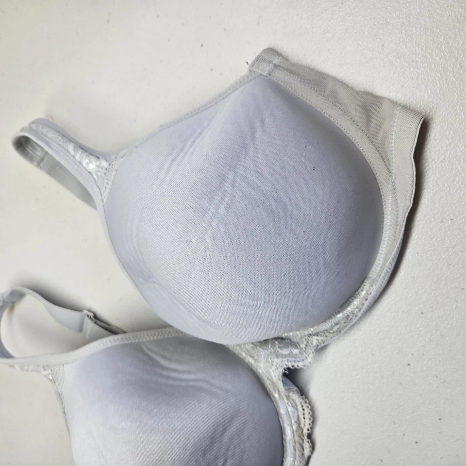 Breezies Women Bra 40DD White T Shirt Lightly Lined Underwired Lace Strap - Image 4 of 4