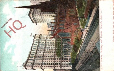 Ansichtskarte_ New York City, Trinity Building und Kirche