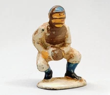 Vintage Auburn Rubber Catcher Baseball Player Rare  Figure Toy 1940s VGC