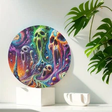 Cosmic Skull Vintage Art 8x8"