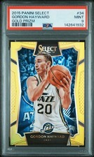 2015 Select Gordon Hayward #34 Gold Prizm /10 PSA 9 💎 Pop 1 (1 Higher) #’d 1/10