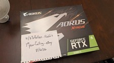 GIGABYTE AORUS GeForce RTX 2080 Ti Xtreme Graphic Card - LIGHTLY USED, NO MINING
