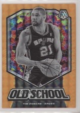 2019 Panini Mosaic Old School Fluorescent Orange Prizm 8/25 Tim Duncan HOF zn0