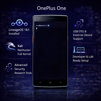 OnePlus One - LineageOS 18.1 + Kali NetHunter (Full Kernel Edition)
