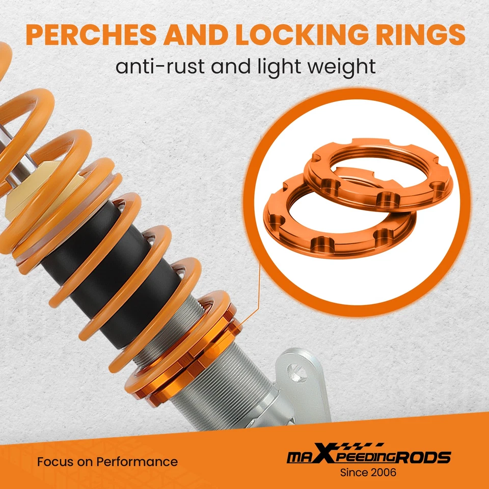 Coilover per VW Golf Mk4 IV 1J1 FWD 1998-2007 AUDI TT 8N3 FWD 1998-2006 - Immagine 3 di 4