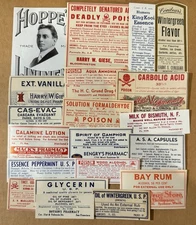 Vintage Lot of 20 + 5 Random Medicinal Bottle or Box Labels 1930 – 1960 “NOS”