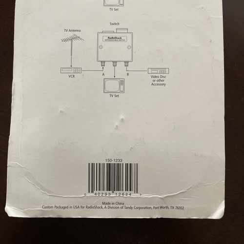 Radio Shack 15-1233 75-Ohm Coax High-Isolation A/B Switch New, But Opened - Picture 5 of 6