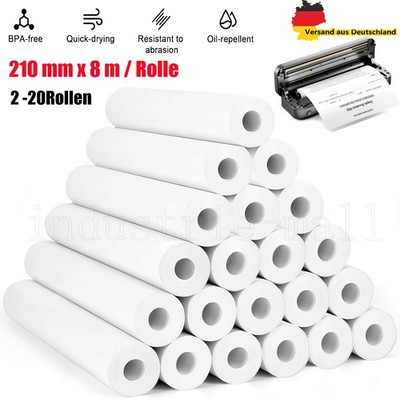 2-20 Rollen Thermopapier A4 Thermodrucker Papier für Phomemo M832/M834 Drucker