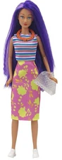 Defa Lucy Fashion Girl Doll  w/ Purple Hair & Striped Shirt, New, Factory Sealed