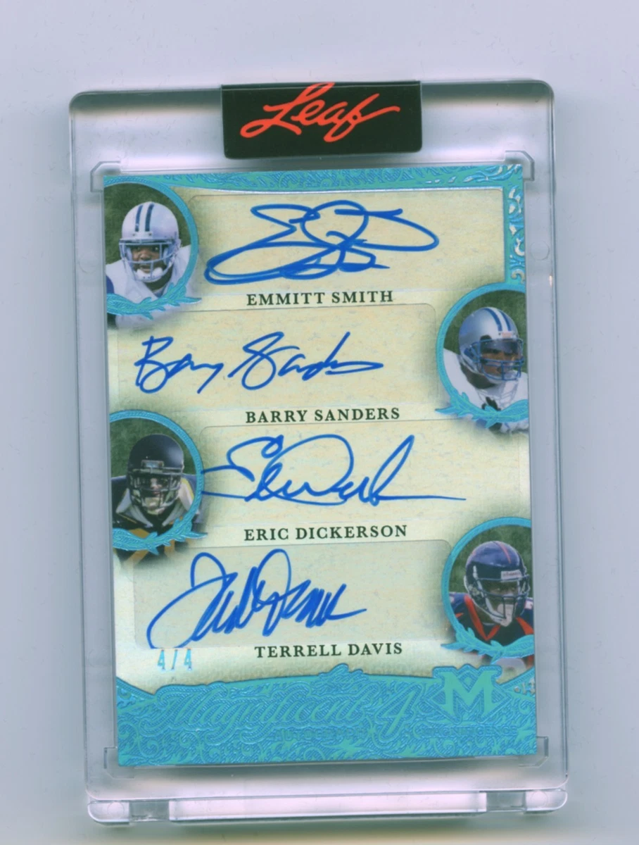 Leaf Barry Sanders Autographed Football Sports Trading Cards
