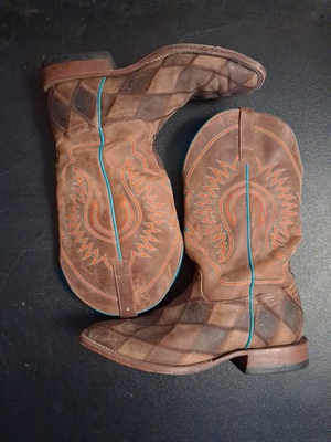 #ad #ad Horse Power HP1053 Crazy Train Patchwork Square Toes Boots Kids Size 12 EE $45.00