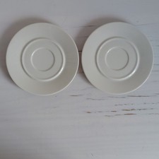 Alessi Ettore Sottsass Saucer X2 White Porcelain Replacement D 16.2cm