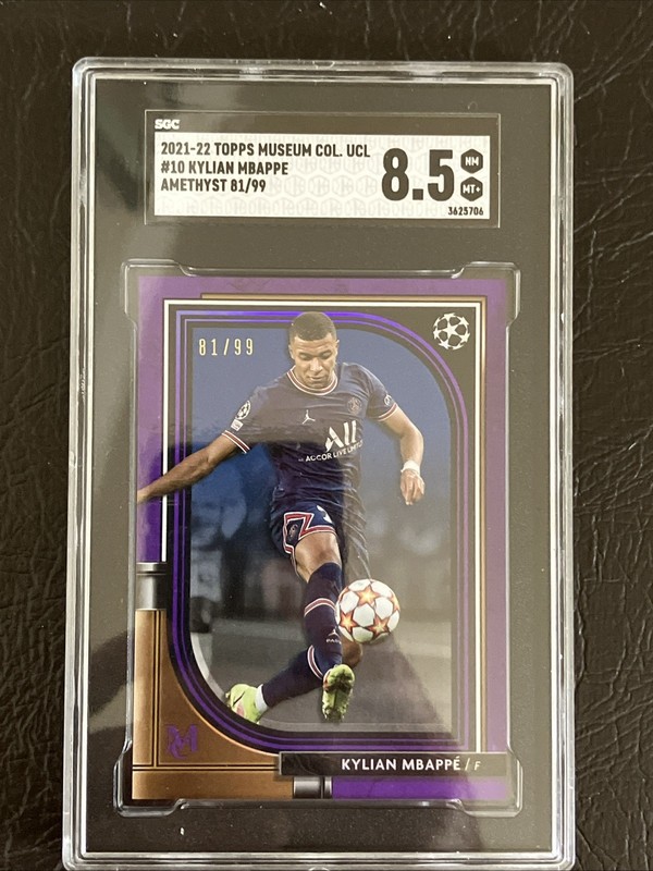 2021-22 Topps Museum UEFA Champions League MBAPPE /99 Purple France  SGC 8.5