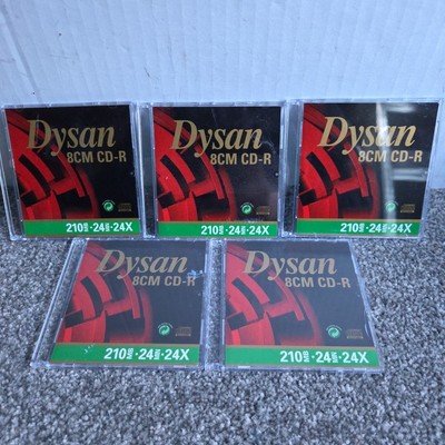 Dysan 8cm Pocket CD-R 210MB 24min 24x Blanko CDs 5er Pack Konvolut Neu 
