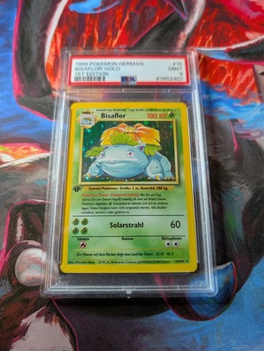 PSA 9 MT Mint German BISAFLOR Venusaur 1999 1st Edition Base Set Holo 15/102