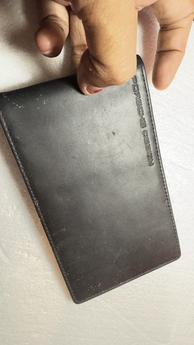 Porsche Design Black Leather Note Book Holder Card Holder Slot Bi Fold P3300 - Picture 4 of 5