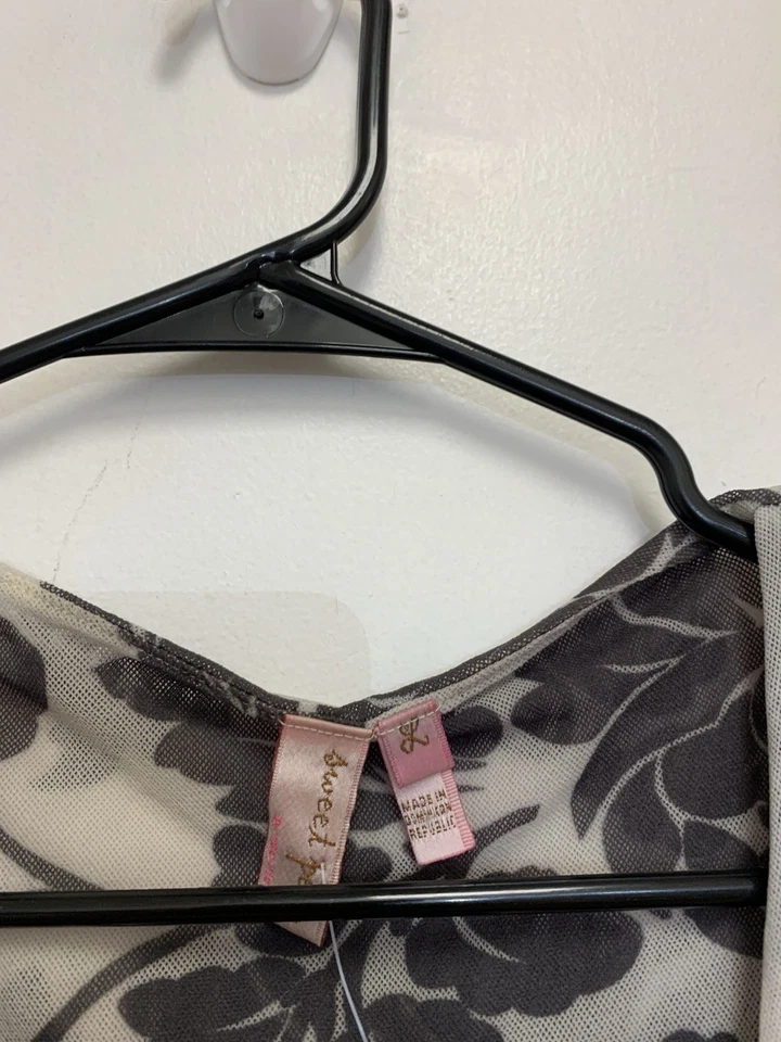 Camiseta sin mangas vintage Y2K Sweet Pea talla L malla con abertura lateral asimétrica talla grande Foto 3 de 4