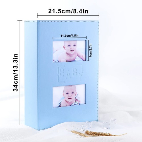 Baby Boy Photo Album 4x6 300 Pocket Pictures Leather Cover Newborn Shower Boy... - Picture 2 of 6