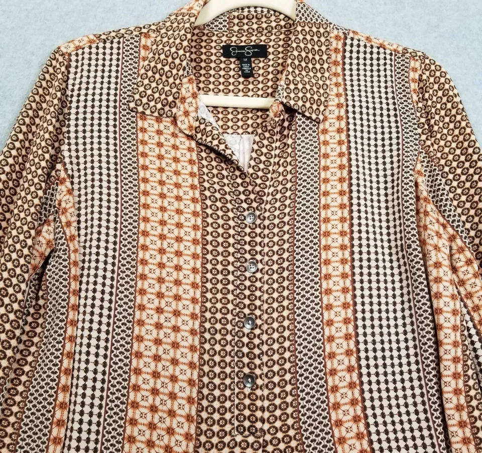 Blusa boho popover manga larga estampado mediano Jessica Simpson para mujer Foto 2 de 4
