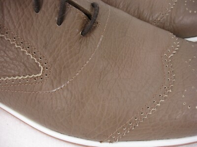 RACHEL COMEY TAUPE LEATHER LACE UP OXFORD SHOES 12 RACHEL COMEY TAUPE LEATHER WINGTIP BROGUE LACE UP OXFORD  main image 4