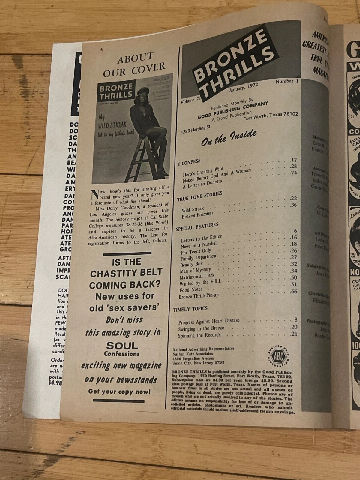 Rare! Bronze Thrills Negro) Magazine Jan 1972 - 画像2/3