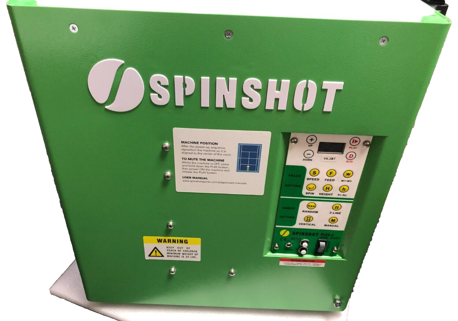 SPINSHOT Plus2 HIGH Speed Tennis Ball Machine Pro Trainer 4Plus2 HS