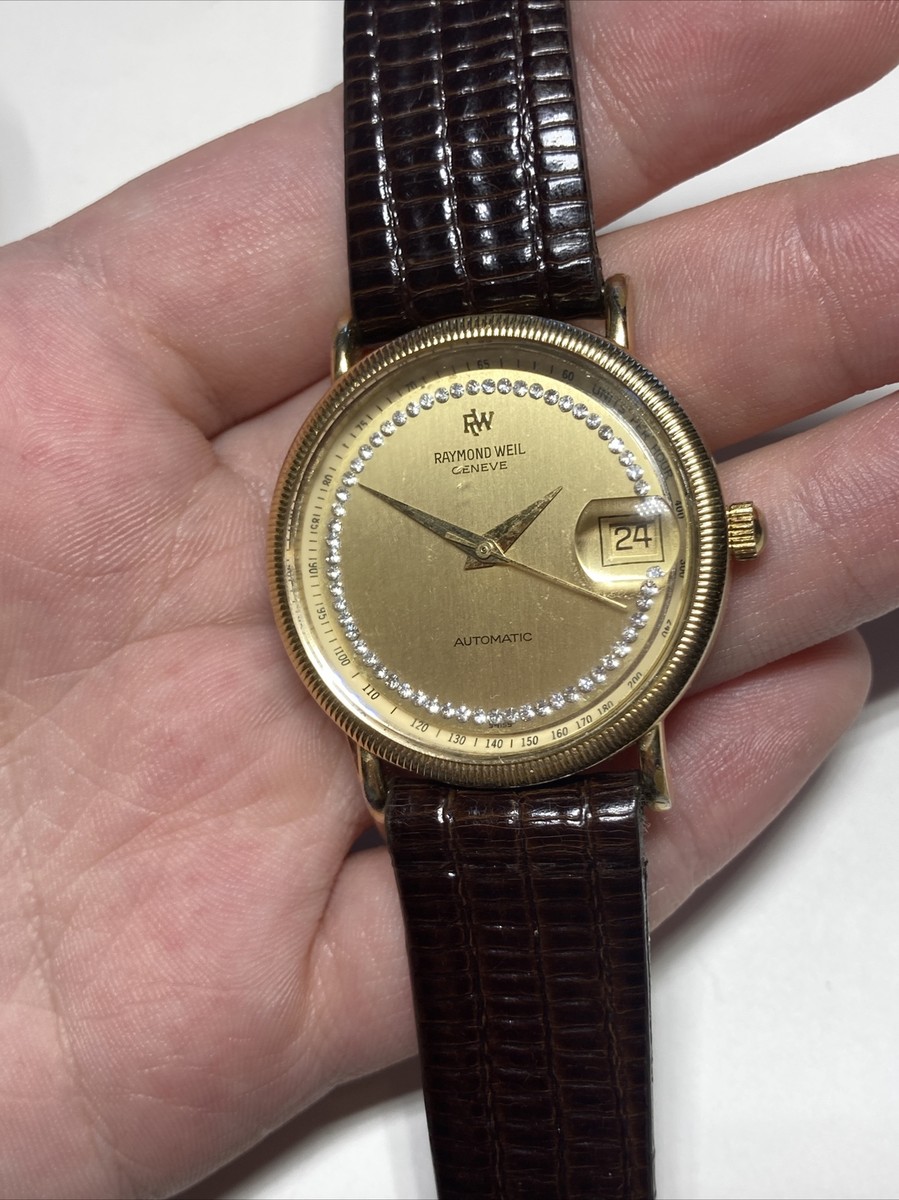 RAYMOND WEIL 21J Automatic Calendar w/Diamond 18k Gold