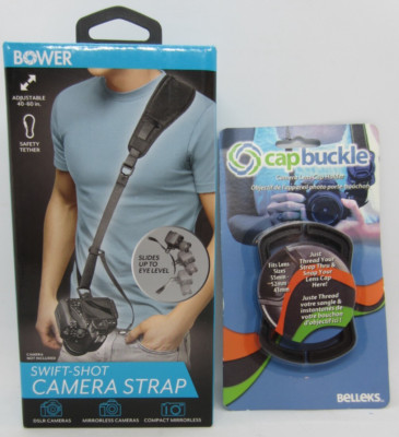 BOWER SWIFT-SHOT CAMERA STRAP WA-CS5000 + BeLLeKS cap buckle Camera Cap Holder