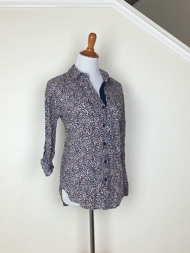 NUOVA camicia donna Anthropologie con bottoni 100% rayon stampata XS SPLENDIDA $118 - Foto 4 di 11