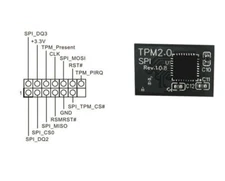 TPM 2.0 Security Module For Asrock 14 Pin SPI TPM2.0 Motherboard For Windows 11