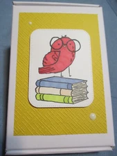 Set of 6 Nerdy Bird Colorful 3.5" x 5" Blank Note Cards with envelopes in box