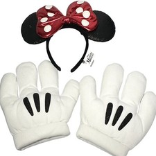 NEW Disney Minnie Mouse Costume Gloves Headband Accessory Kit