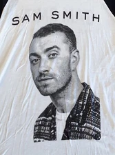 Sam Smith T Shirt Pop Music T Shirt R&B T Shirt Mens Medium Concert T Shirt