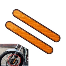 Motorcycle Front Fork Reflector Safety Stickers Yellow Fits For Harley  Softail.