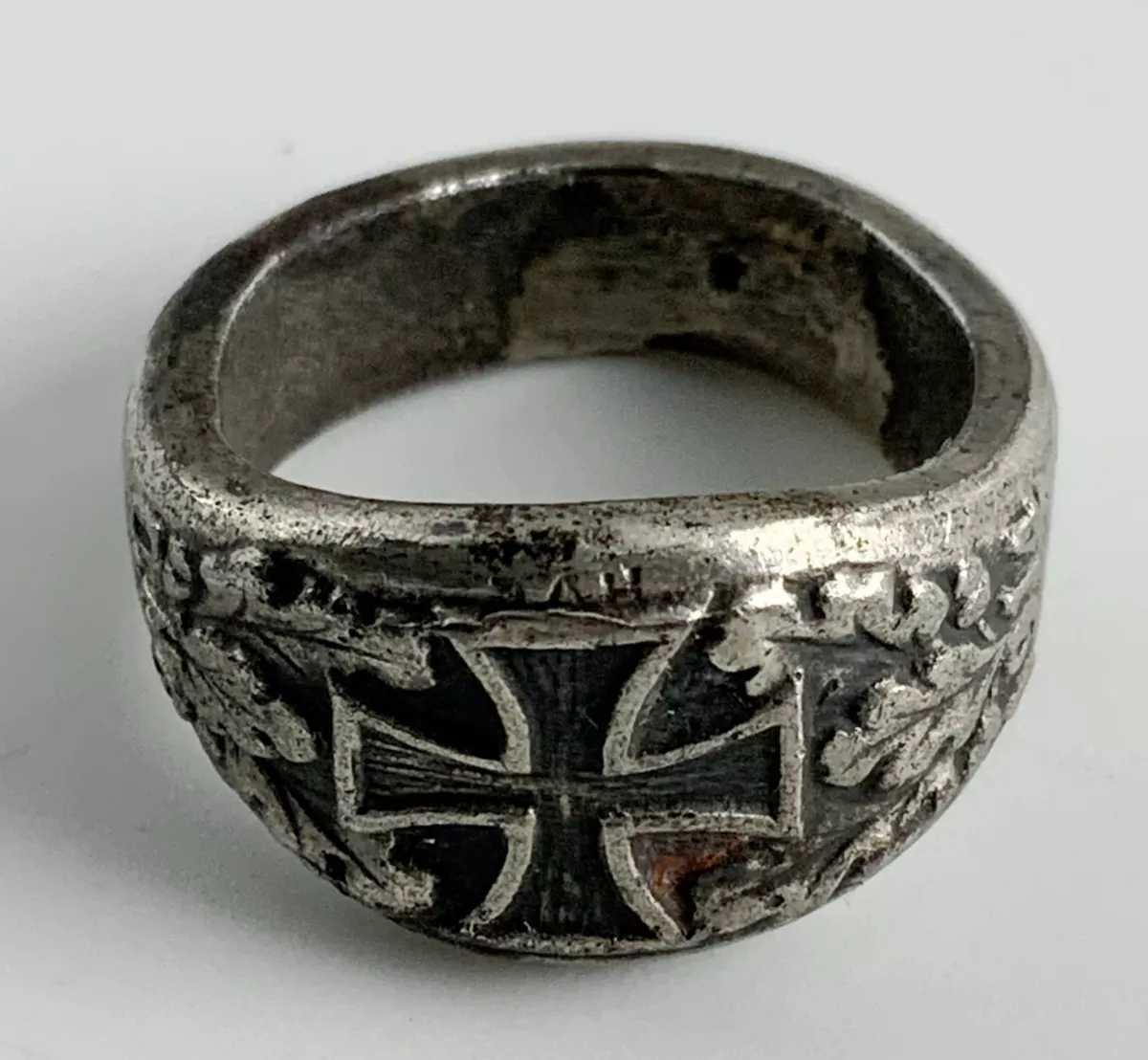 Rare 1914 pre WWI DHG German Iron Cross Ring German Homeland Group gold  trade